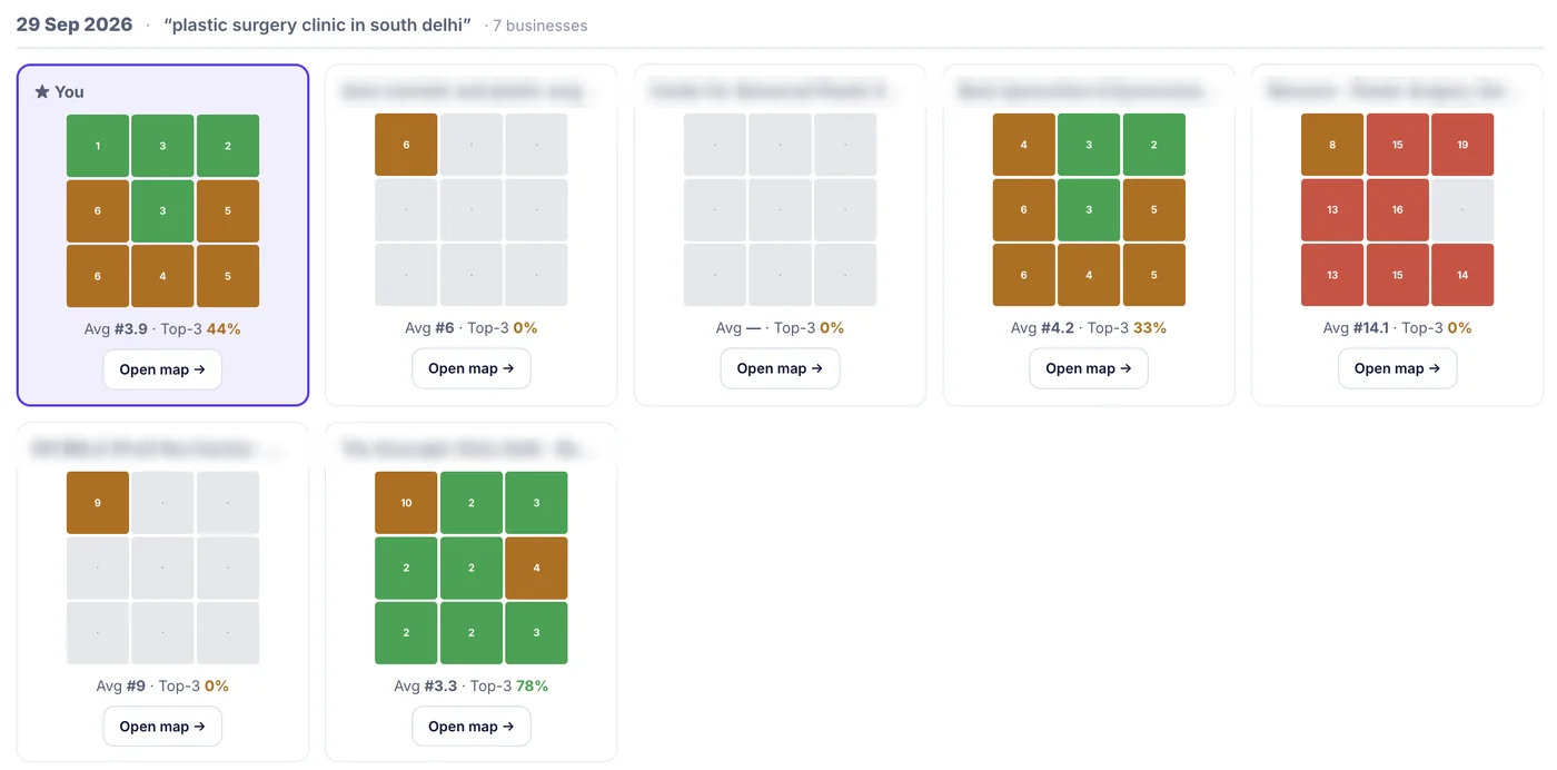Angryturtle: Rank pack · your grid against competitors, names hidden